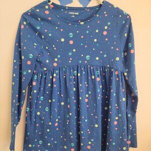 Lands' End Midway Dress Polo Blue With Dots